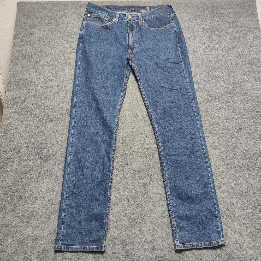 Levis 514 Jeans Mens 34x34 Blue Medium Wash Regular Straight Denim Pants Casual